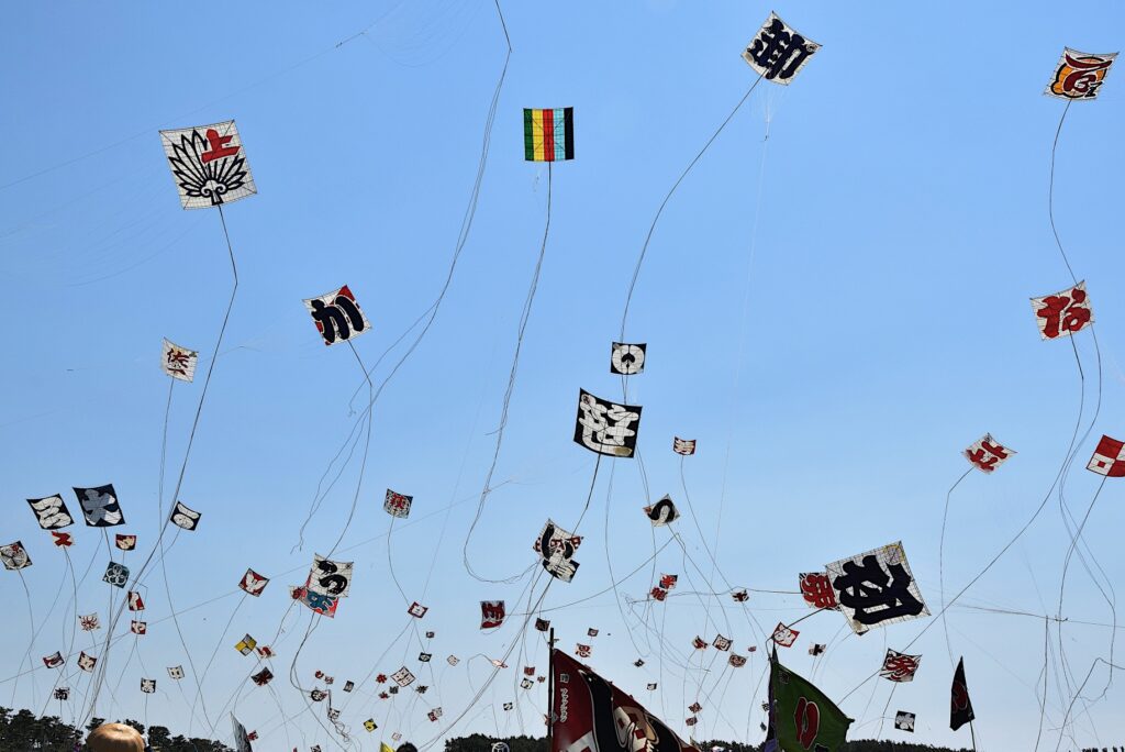 徳川家康ゆかりの地で行われる浜松まつりでは勇壮な凧あげ合戦が見もの